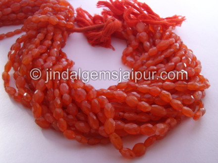 Carnelian Faceted Oval Shape Beads
